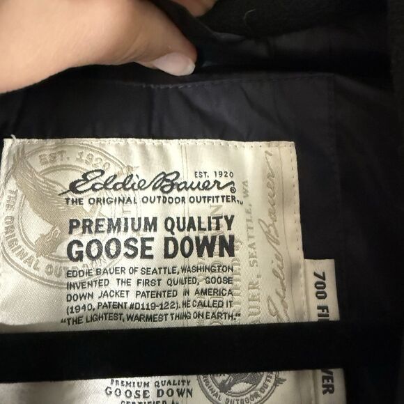 Eddie Bauer Goose Down Jacket Women's Medium Black Full Zip 700 Fill Power - Picture 9 of 15